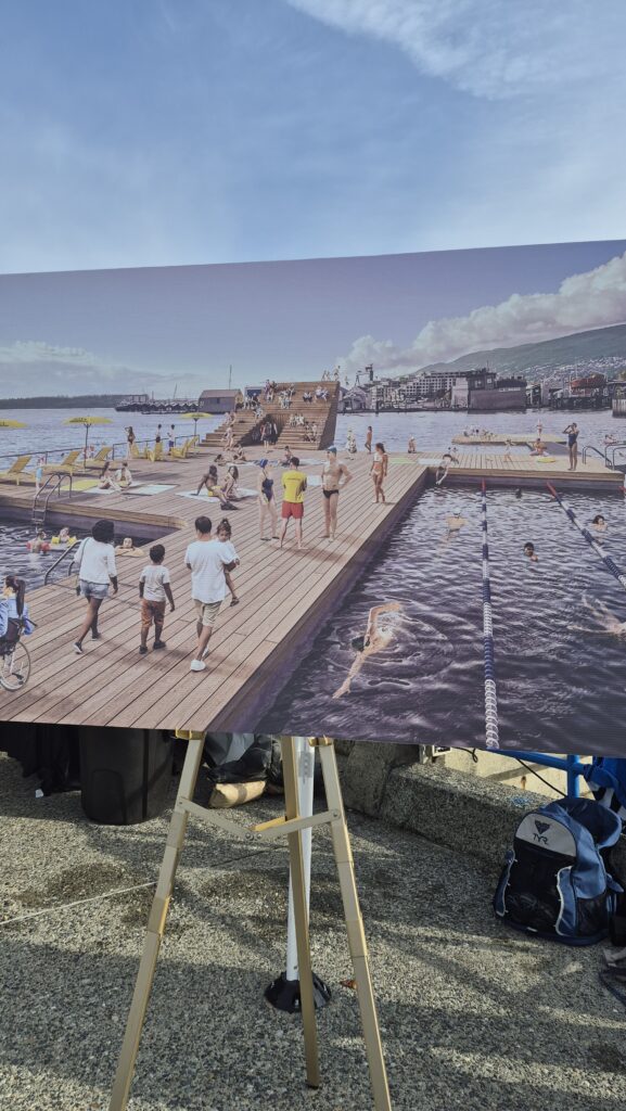 Artistic rendering of the North Vancouver Harbour Swimming Deck.