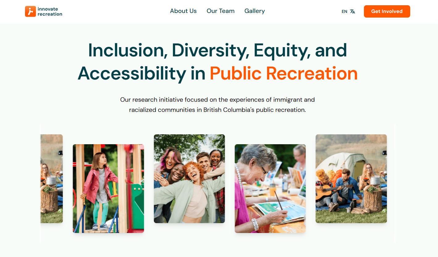 INNOVATE RECREATION'S WEBSITE